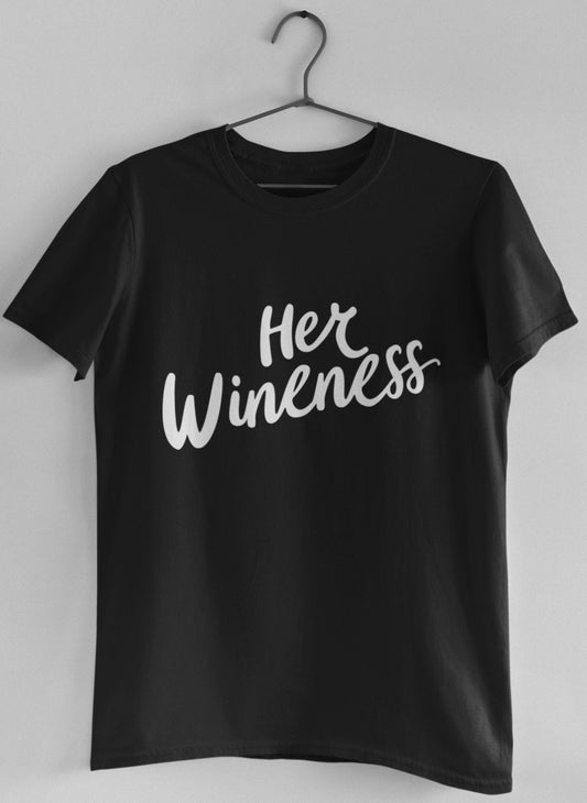 ladies funny wine shirts her wineness black t