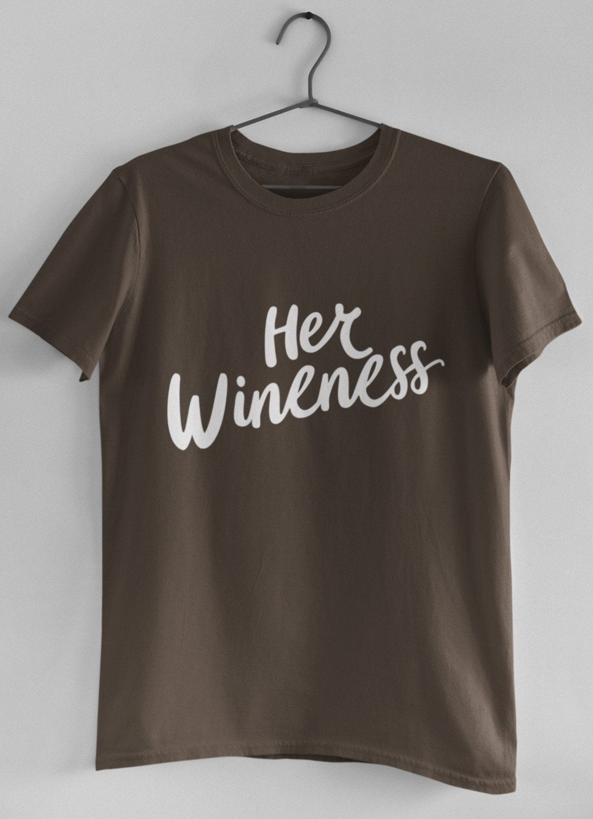 ladies funny wine shirts her wineness brown t