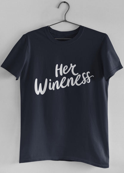 ladies funny wine shirts her wineness navy blue t 