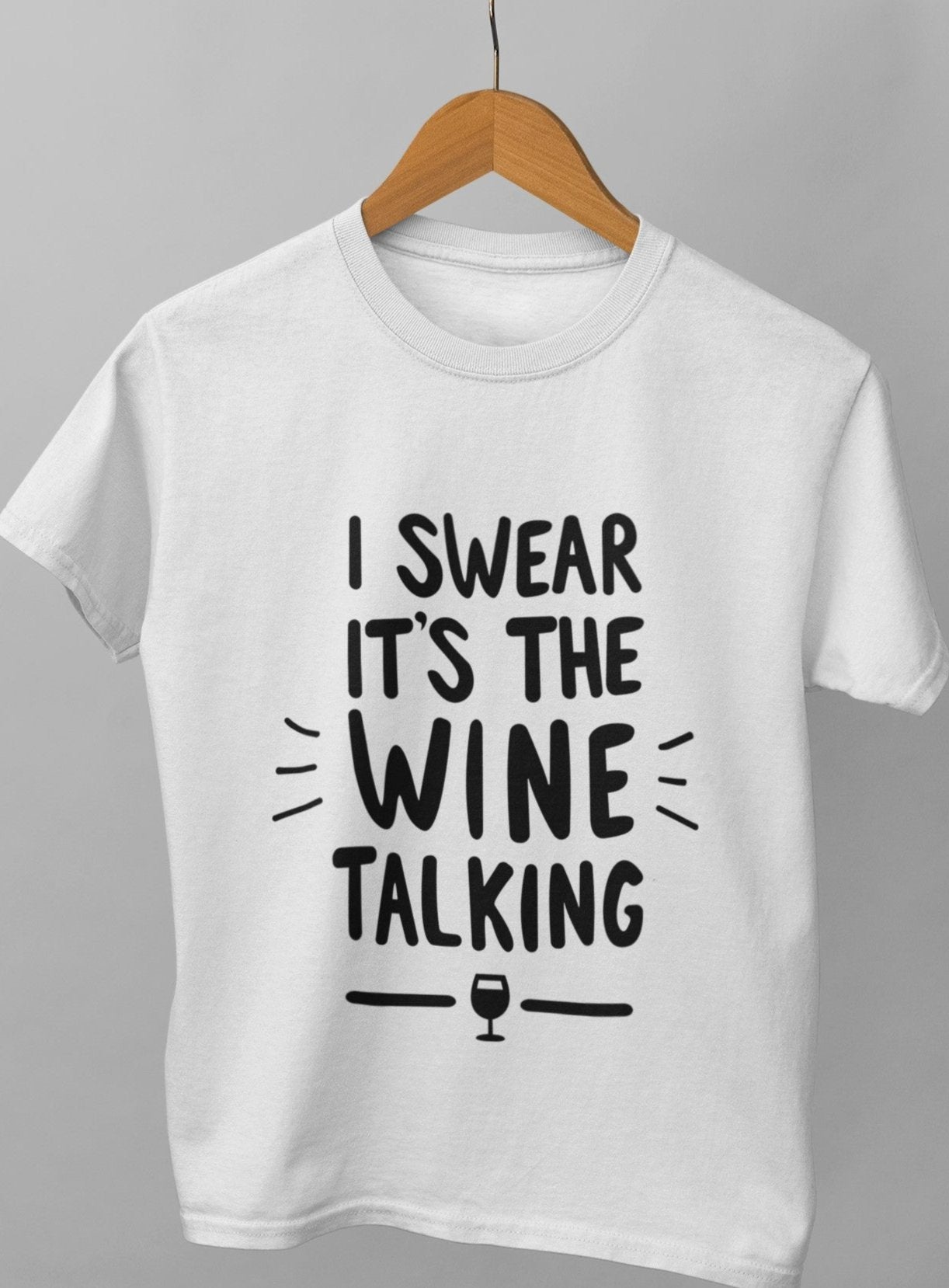 ladies funny wine shirts i swear it is the wine talking white t