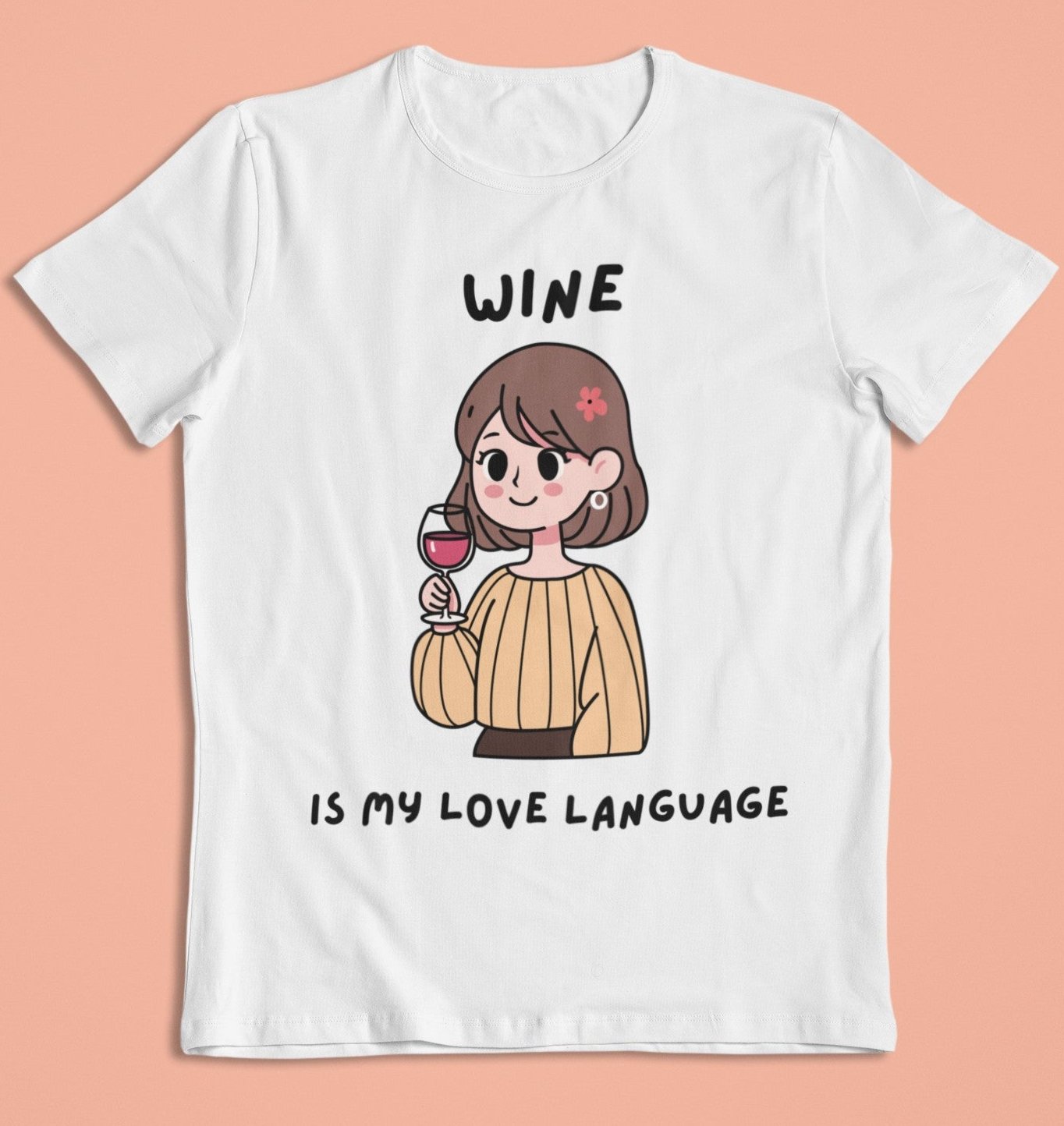ladies funny wine shirts wine is my love language ash grey color