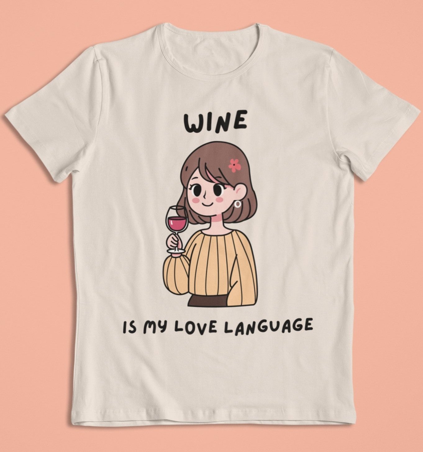 ladies funny wine shirts wine is my love language natural color